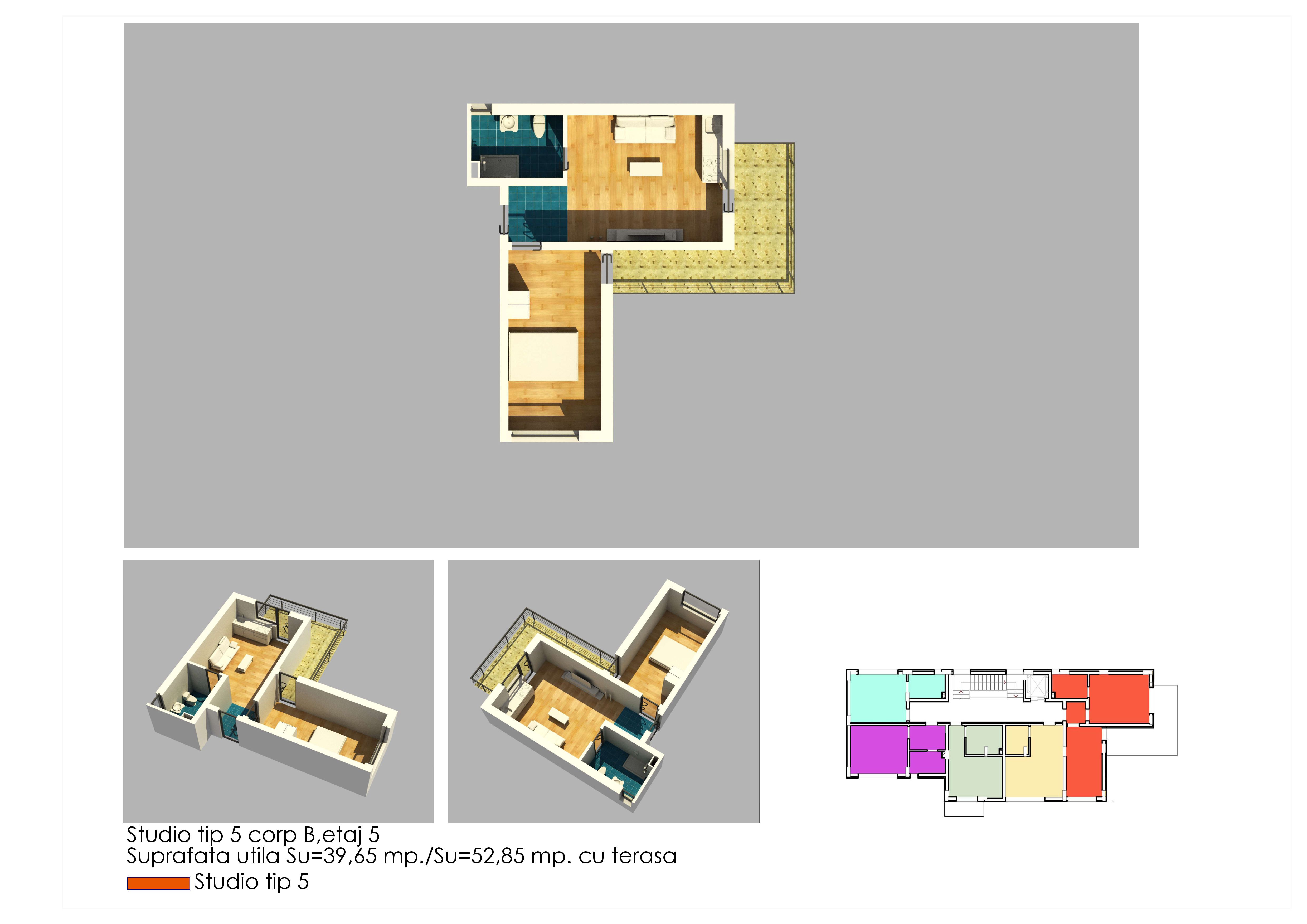 Studio tip 5 A - Etaj 5
